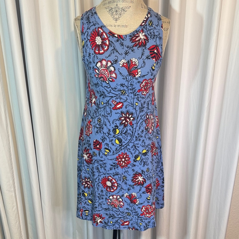 Casual Floral Blue Mini Dress